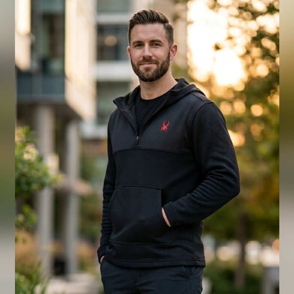 NWT Spyder Fleece Lined Qusrter Zip Hoodie